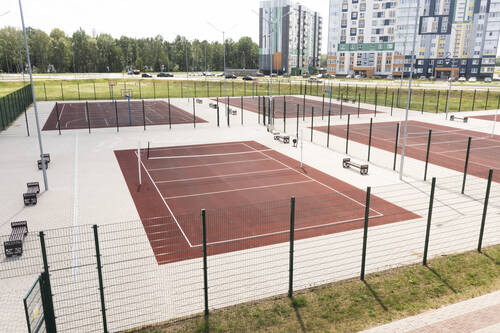 Top view oner volleyball field